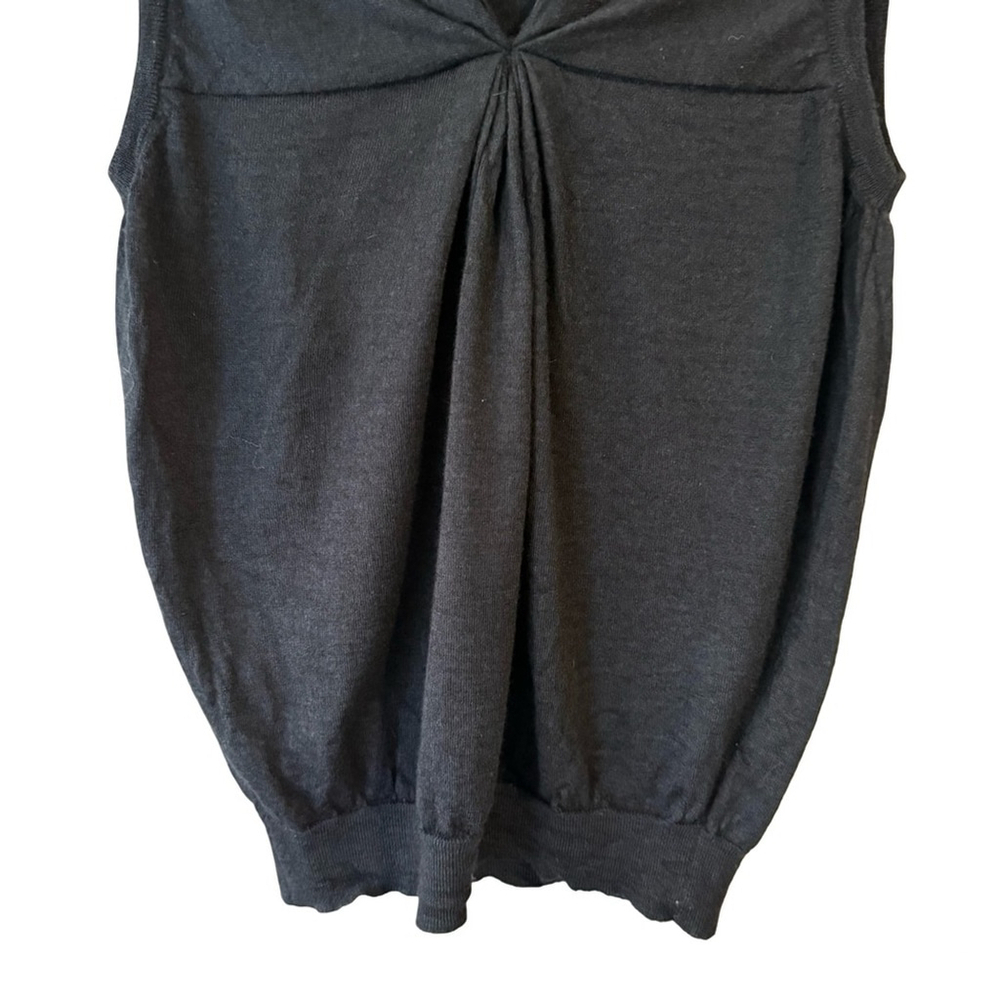 Etro Milano Black Sleeveless Cashmere Silk Blend Blouse Tank Top Size 44 8-10 - Picture 7 of 12